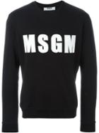 Msgm Appliqué Logo Sweatshirt, Men's, Size: L, Black, Cotton
