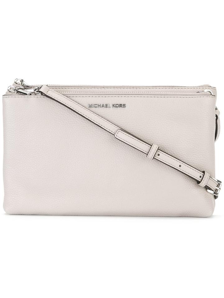 Michael Kors - Adele Double Zip Crossbody Bag - Women - Calf Leather - One Size, Women's, Nude/neutrals, Calf Leather