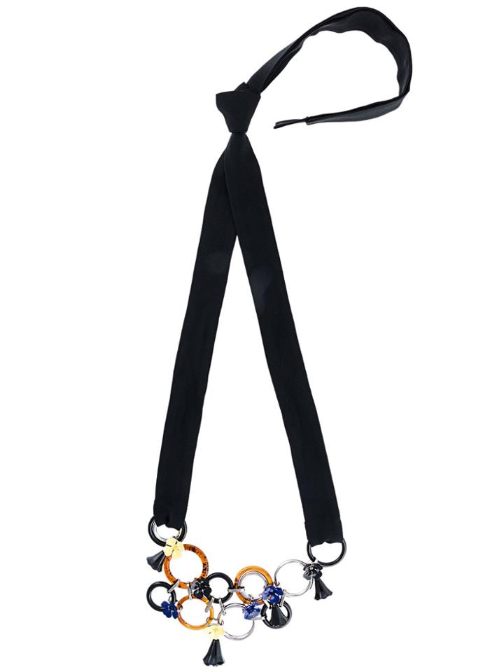 Marni Ring Detail Necklace - Black
