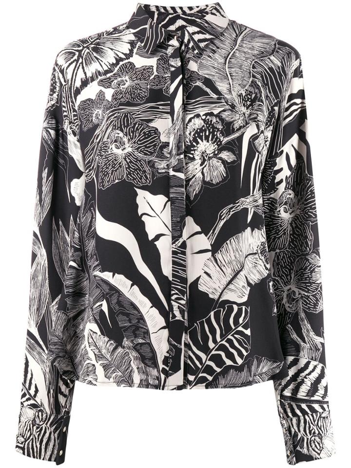 Just Cavalli Floral Print Blouse - Black
