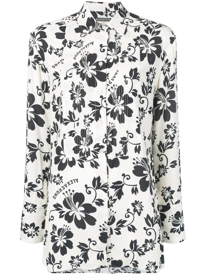 Alexa Chung Hawaiian Flower Print Shirt - Neutrals