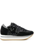 Philippe Model Tropez Sequin Sneakers - Black