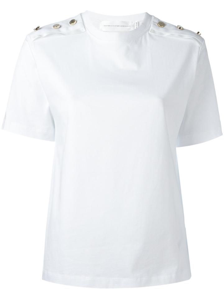 Victoria Victoria Beckham Classic T-shirt, Women's, Size: Large, White, Cotton