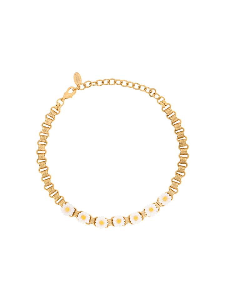Elizabeth Cole Daisy Choker Necklace - Metallic