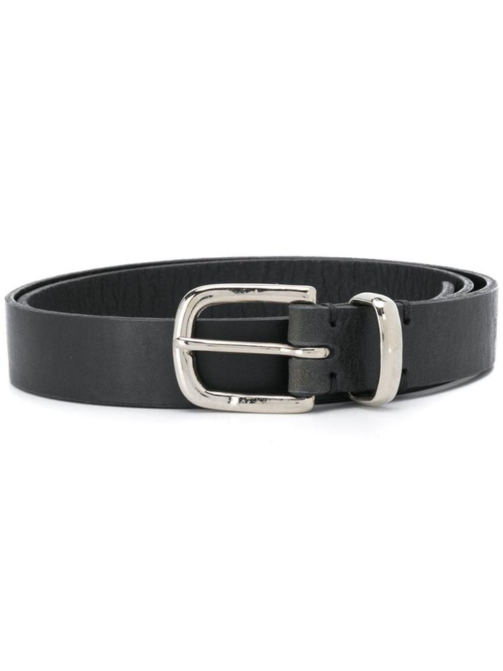 Oliver Spencer Metal Buckle Leather Belt - Black