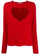 Comme Des Garçons Girl Heart-intarsia Jumper - Red