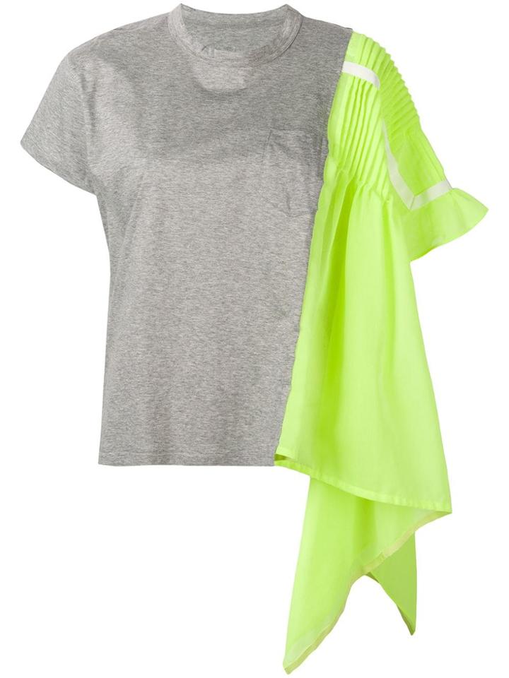 Sacai Pleat Shoulder T-shirt - Grey