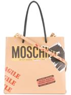 Moschino Logo Shoulder Bag - Nude & Neutrals