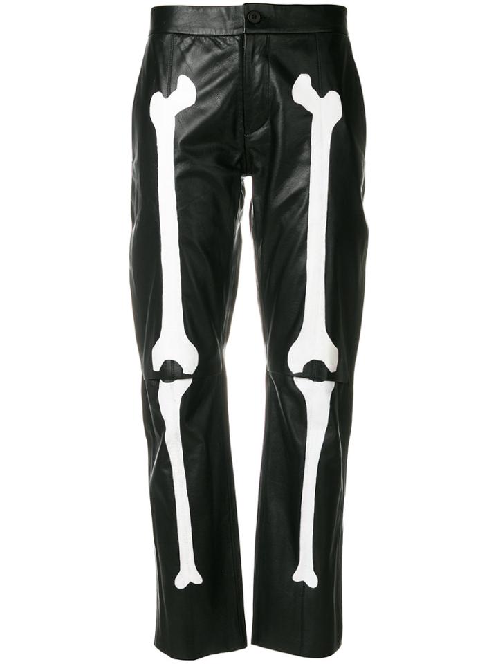 Yang Li Bone Print Trousers - Black