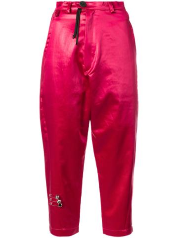 Barbara Bologna I'm A Luxury Cropped Trousers - Pink & Purple