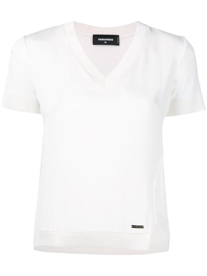 Dsquared2 Rib Trimmed T-shirt - White