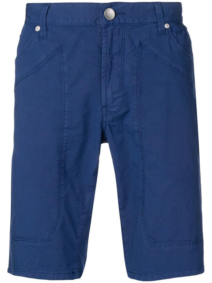Jeckerson Stitched Panel Shorts - Blue