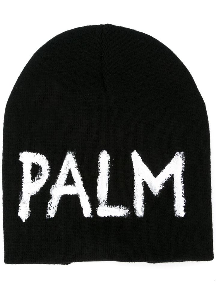 Palm Angels Knitted Cap, Men's, Black, Acrylic