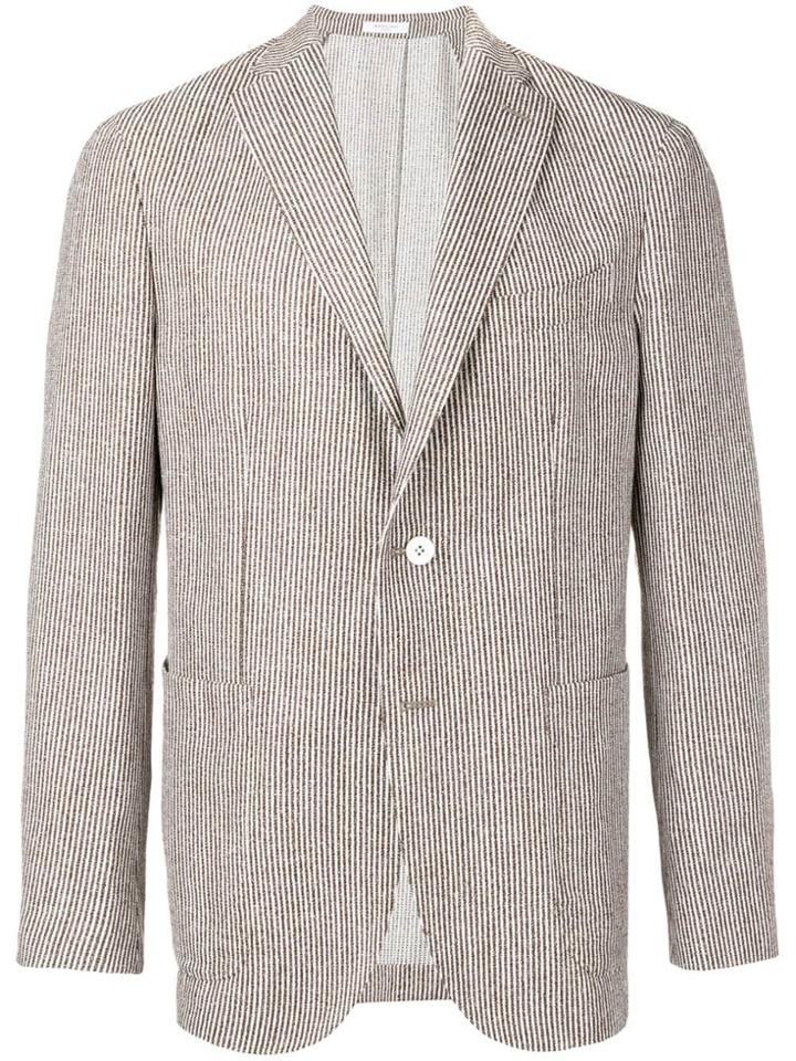 Boglioli Striped Single-breasted Blazer - Brown
