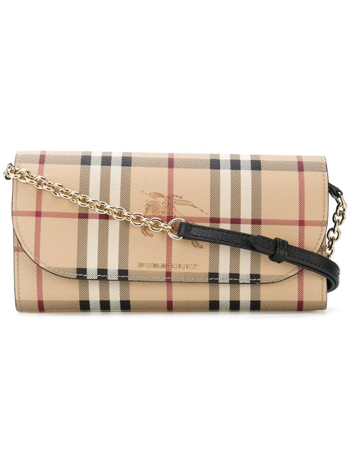 Burberry Haymarket Check Wallet - Nude & Neutrals