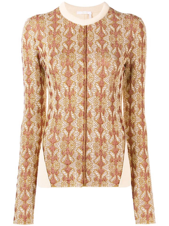Chloé Panelled Slim Fit Sweater - Yellow & Orange