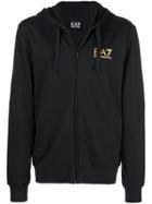 Ea7 Emporio Armani Zipped Hooded Jacket - Black