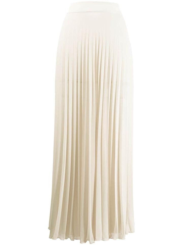 Filles A Papa Long Pleated Skirt - Neutrals