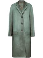 Prada Napa Leather Coat With Rear Belt - Green