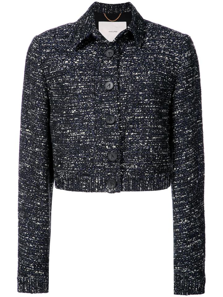 Adam Lippes Cropped Tweed Jacket - Blue