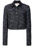 Adam Lippes Cropped Tweed Jacket - Blue