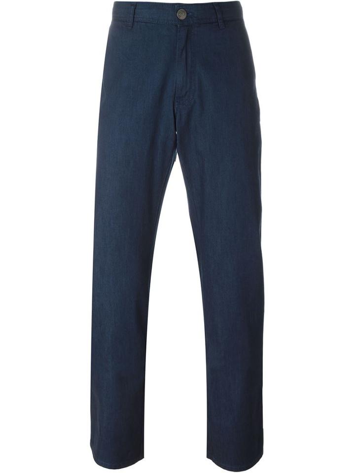 Brioni Straight Leg Jeans, Men's, Size: 34, Blue, Cotton/spandex/elastane