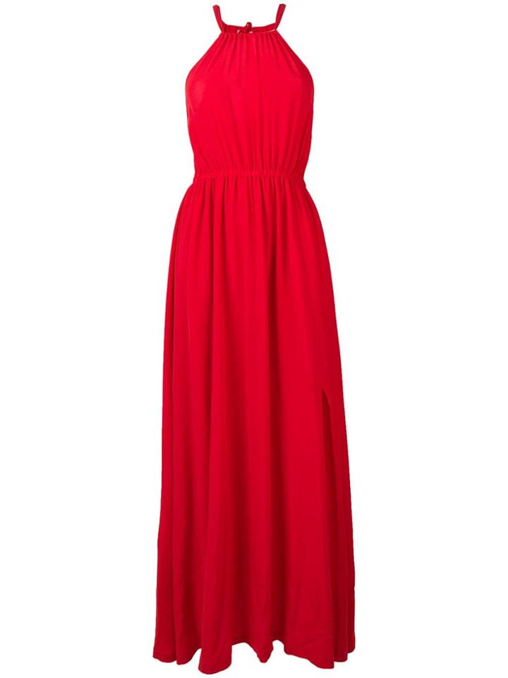 Semicouture Gathered Halter Neck Maxi Dress