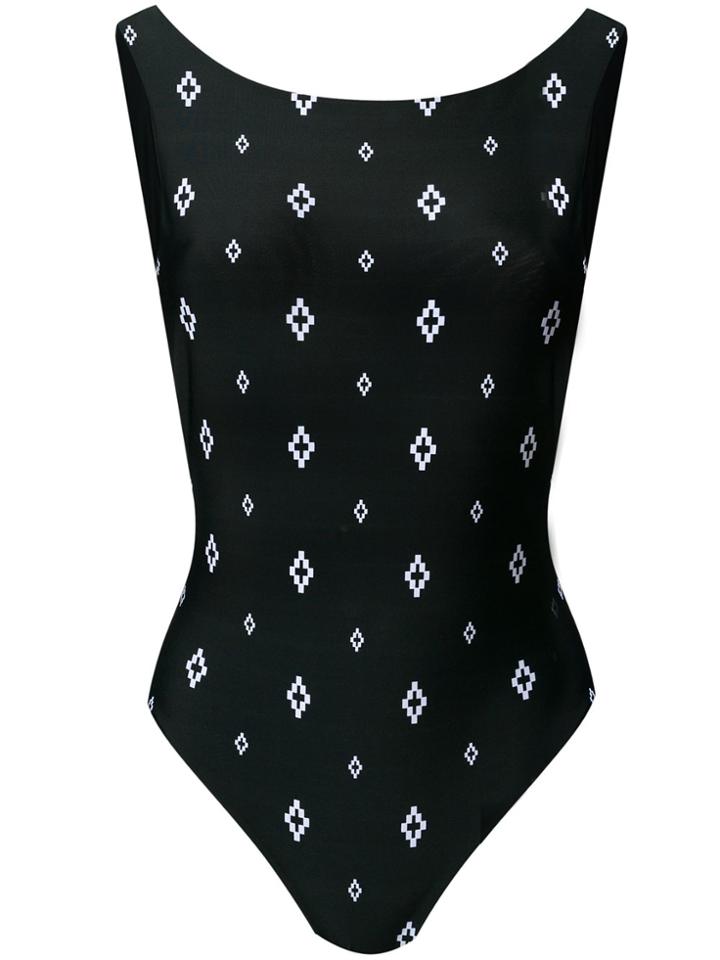 Marcelo Burlon County Of Milan Logo Print Swimsuit - Black