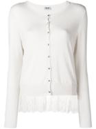 Liu Jo Lace Hem Cardigan - White