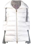 Herno Contrasting Sleeves Padded Coat - White
