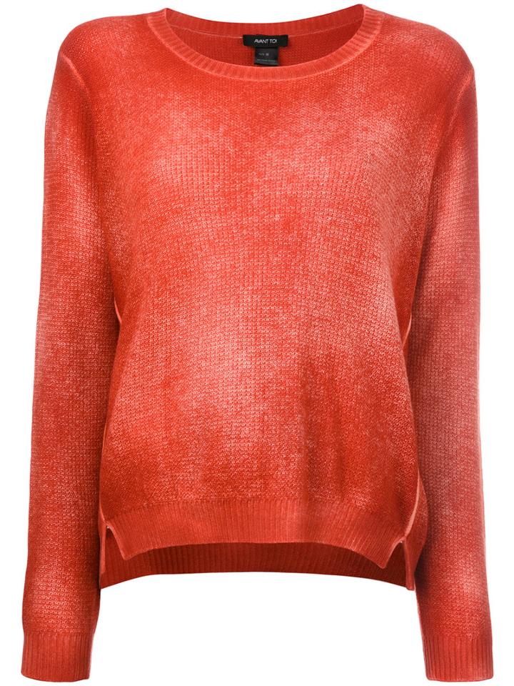 Avant Toi - Overdyed Long Sleeve Sweater - Women - Cashmere - L, Women's, Red, Cashmere