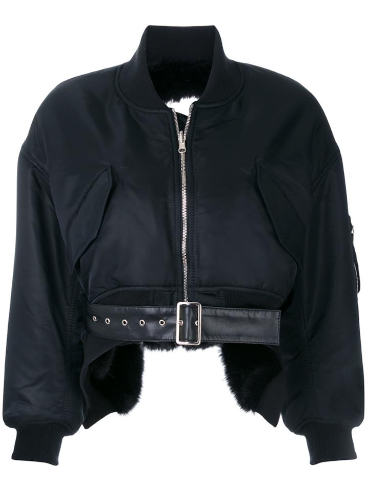 Comme Des Garçons Noir Kei Ninomiya Cropped Bomber Jacket - Black