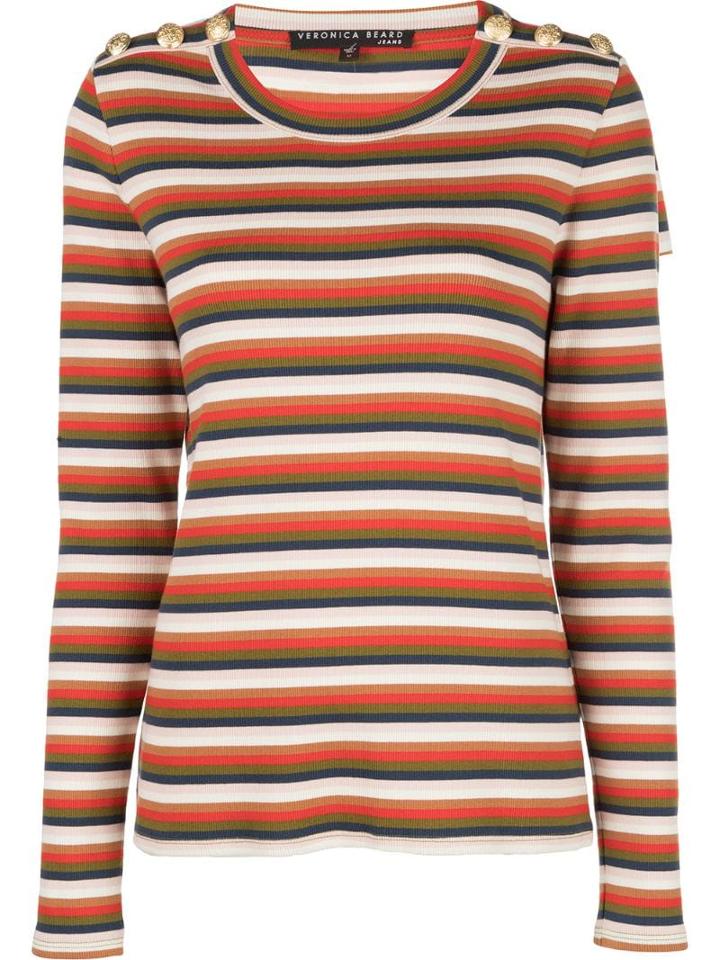 Veronica Beard Striped Sweatshirt - Red
