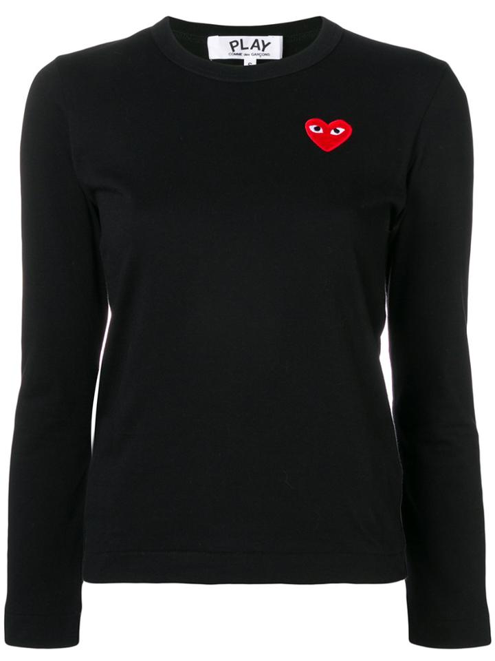 Comme Des Garçons Play Embroidered Logo Top - Black