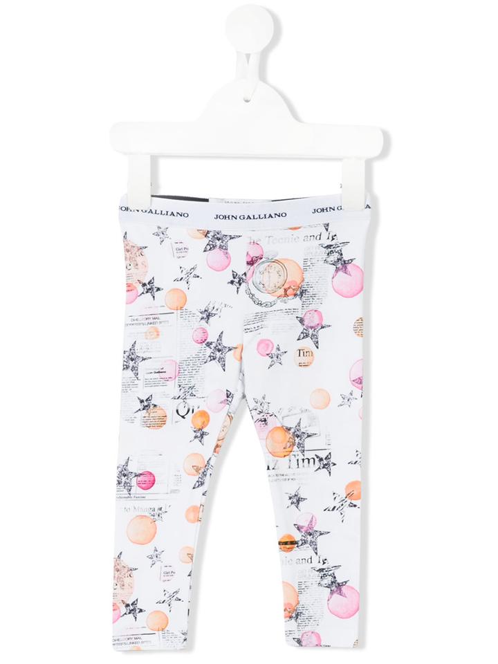 John Galliano Kids - Star Print Leggings - Kids - Cotton/spandex/elastane - 12 Mth, White