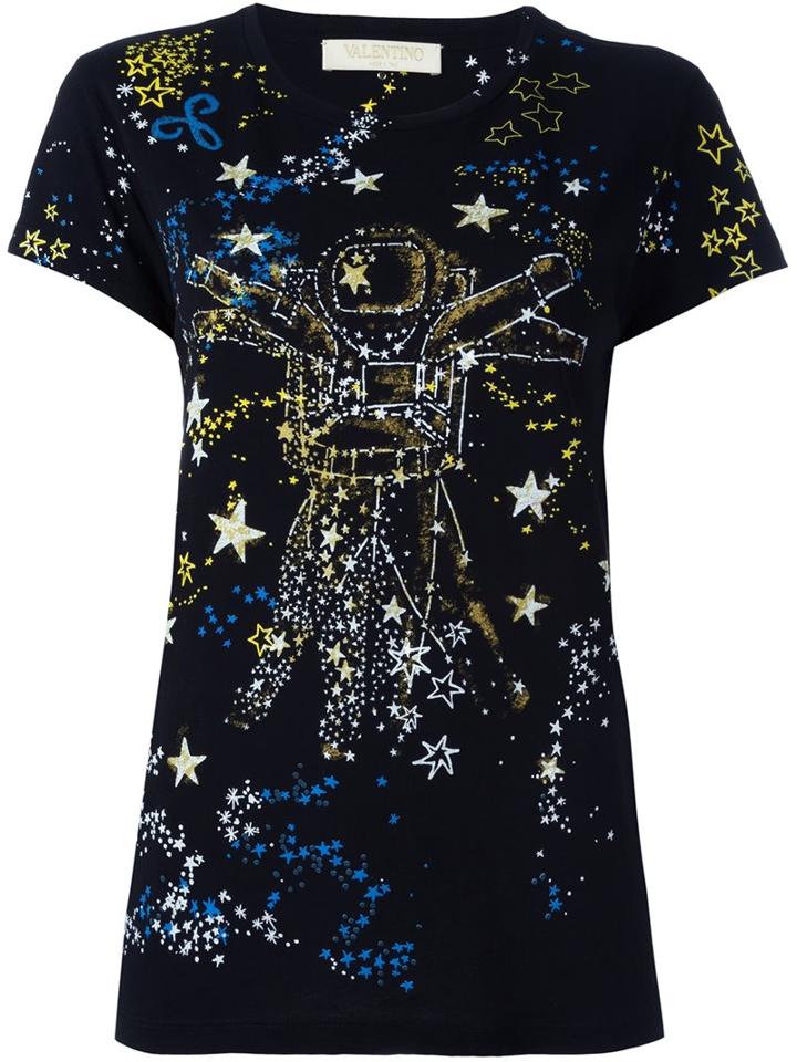 Valentino 'astro Couture' T-shirt, Women's, Size: Small, Black, Cotton