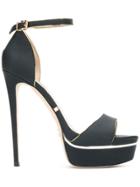 Gianni Renzi Ankle Strap Platform Sandals - Black
