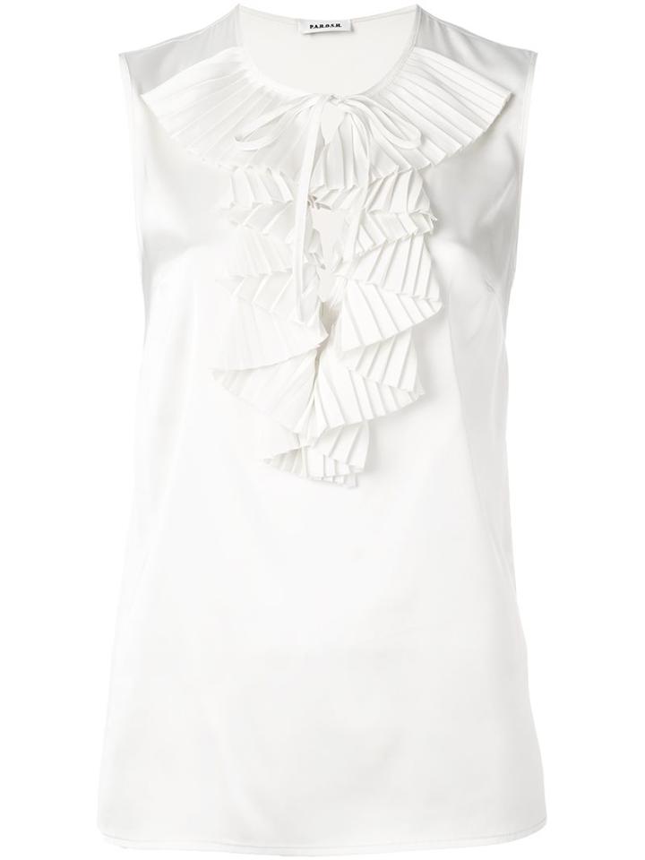 P.a.r.o.s.h. 'piano' Sleeveless Blouse, Women's, Size: Xs, White, Polyester