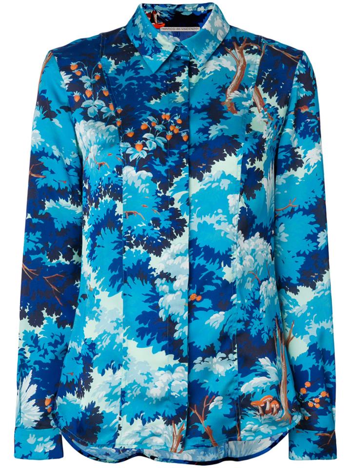 Marco De Vincenzo Forest Print Shirt - Blue