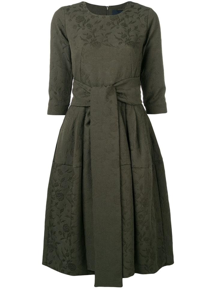 Samantha Sung Waist-tied Flared Midi Dress - Green