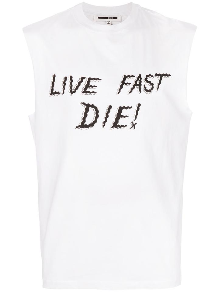 Mcq Alexander Mcqueen - Live Fast Die Print Tank - Men - Cotton - Xl, White, Cotton