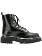 Balmain Lace-up Combat Boots - Black