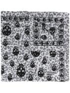 Alexander Mcqueen Animalier Skull Scarf - Black