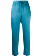 Semicouture Drawstring Cropped Trousers - Blue