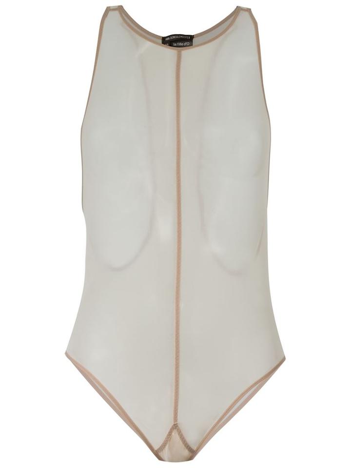 Ann Demeulemeester Sheer Mesh Bodysuit, Women's, Size: 38, Nude/neutrals, Nylon/spandex/elastane/cotton