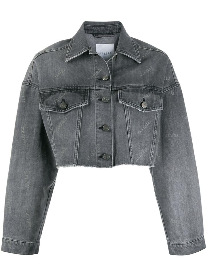 Gaelle Bonheur Cropped Denim Jacket - Black