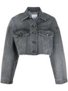 Gaelle Bonheur Cropped Denim Jacket - Black