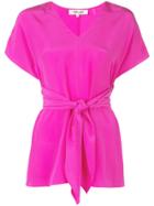 Dvf Diane Von Furstenberg Lizzie Silk Waist Tie Top - Pink