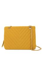 Chanel Pre-owned Chevron Double Chain Shoulder Bag - Yellow