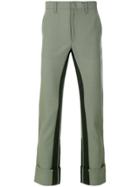 Prada Contrasting Stripe Trousers - Green